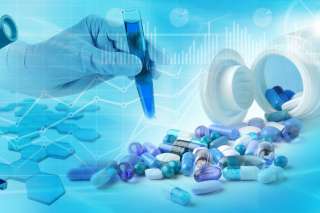 pharmaceutical and biochemistry research concept background 3d illustration