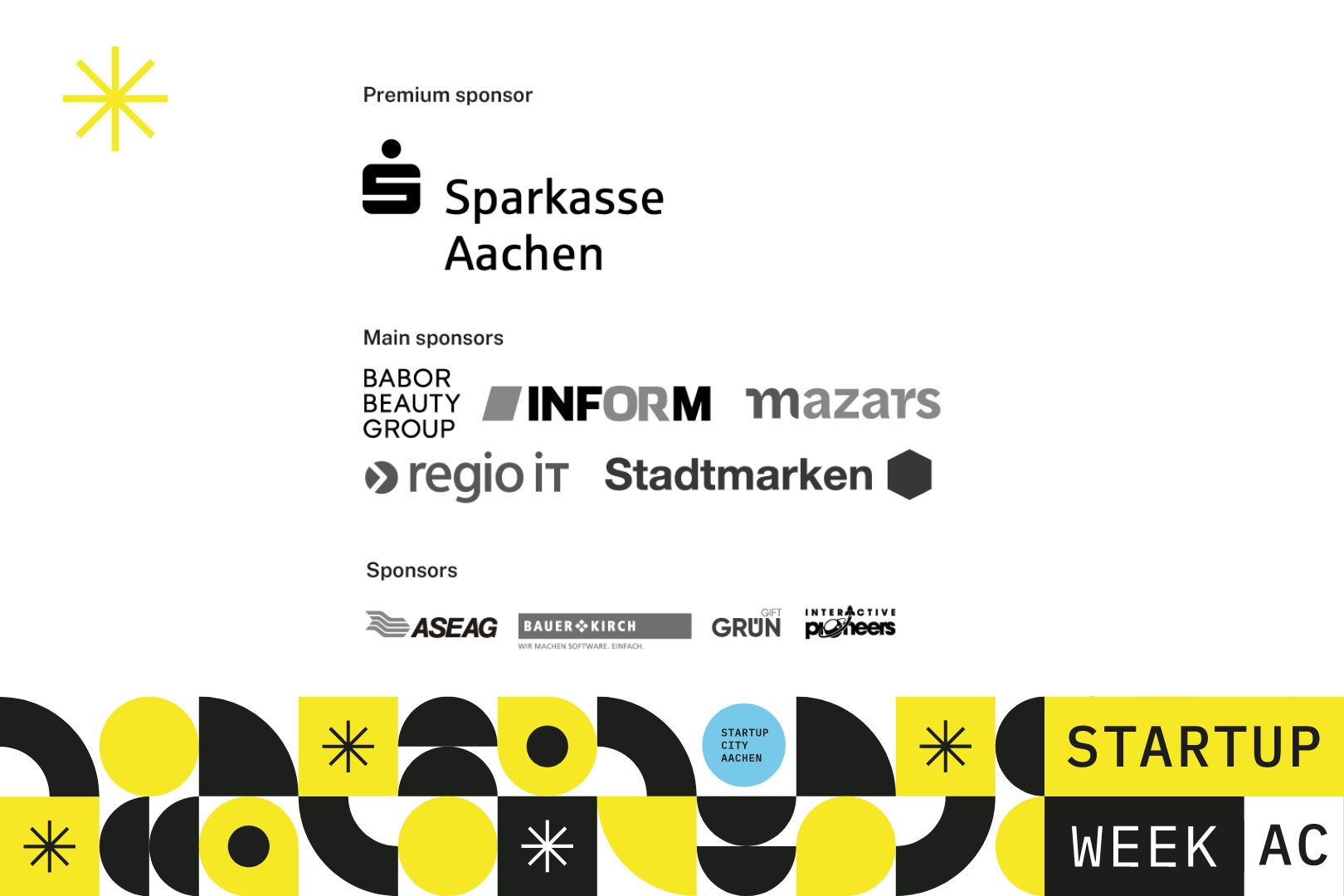 Startup Week Aachen Sponsoren