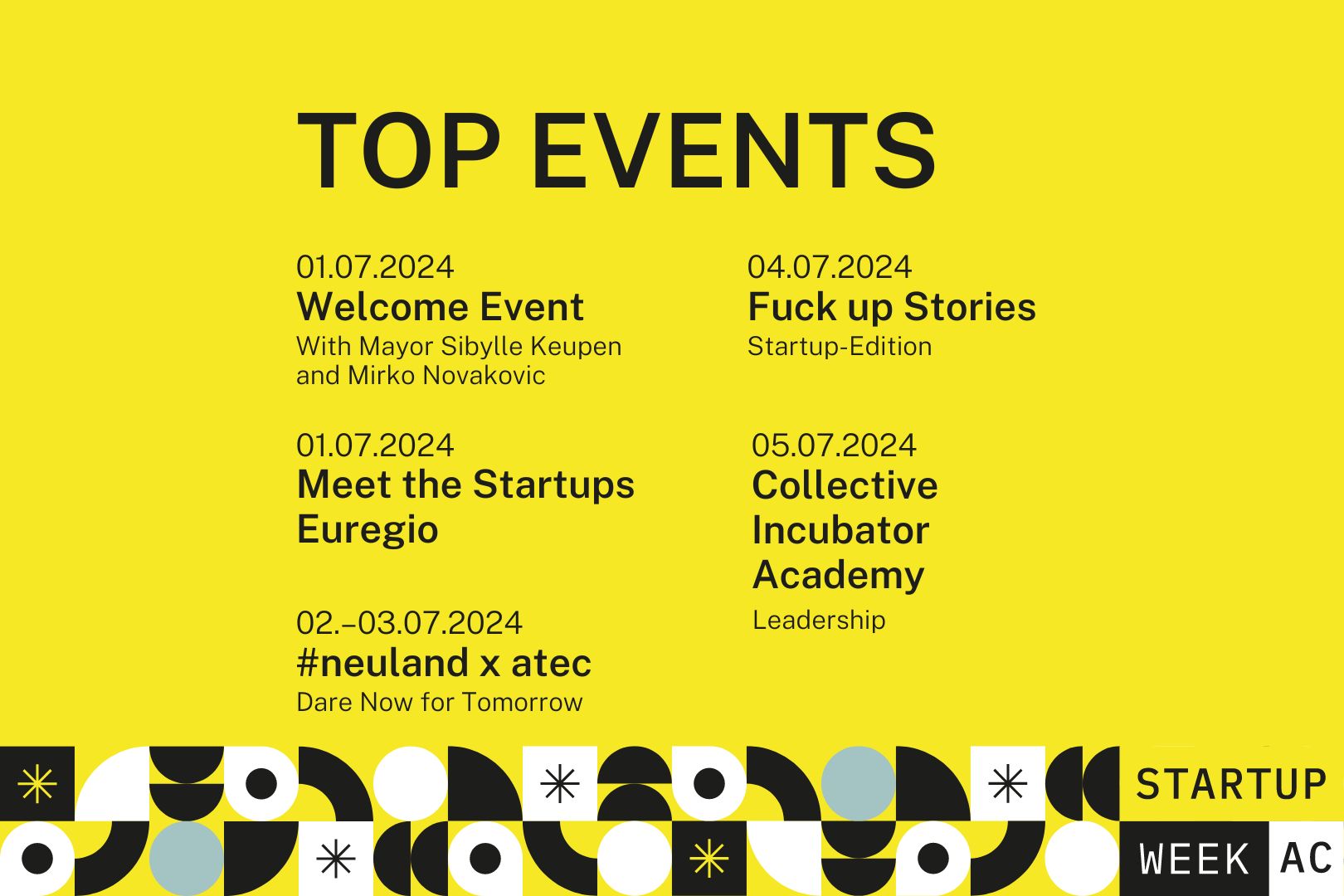 Startup Week Aachen 2024 Top Events